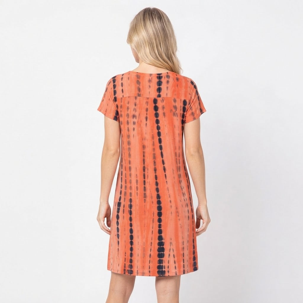 Women's Printed T Shirt Dress V Neck Short Sleeve Relaxed Fit Midi