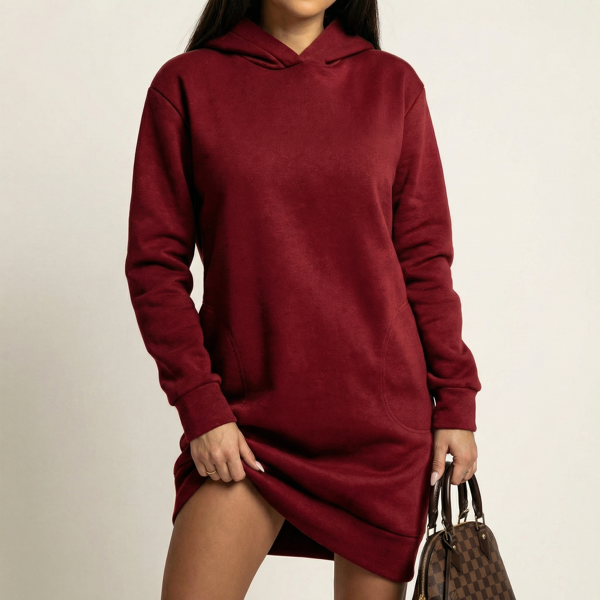 Women's Oversized Long Sleeve Hoodie Mini Dress