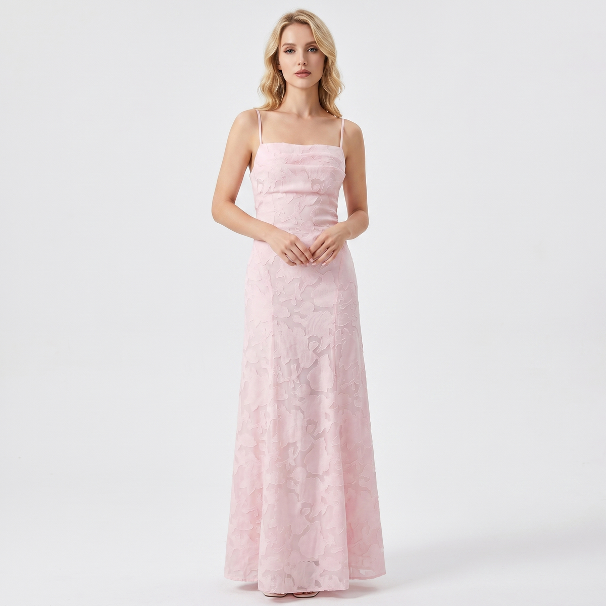 Women's Lace Maxi Dress Cowl Neck Spaghetti Strap A Line Formal