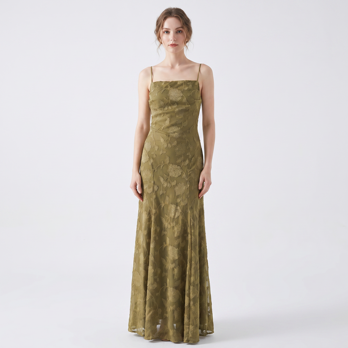 Women's Lace Maxi Dress Cowl Neck Spaghetti Strap A Line Formal
