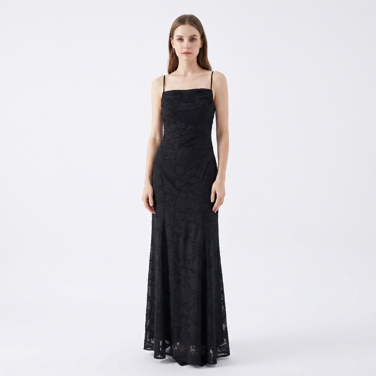 Women's Lace Maxi Dress Cowl Neck Spaghetti Strap A Line Formal