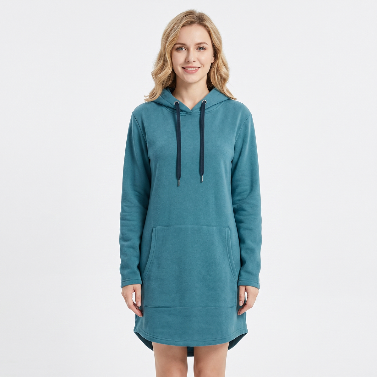 Women's Hoodie Dress Long Sleeve Fleece Pullover With Pocket