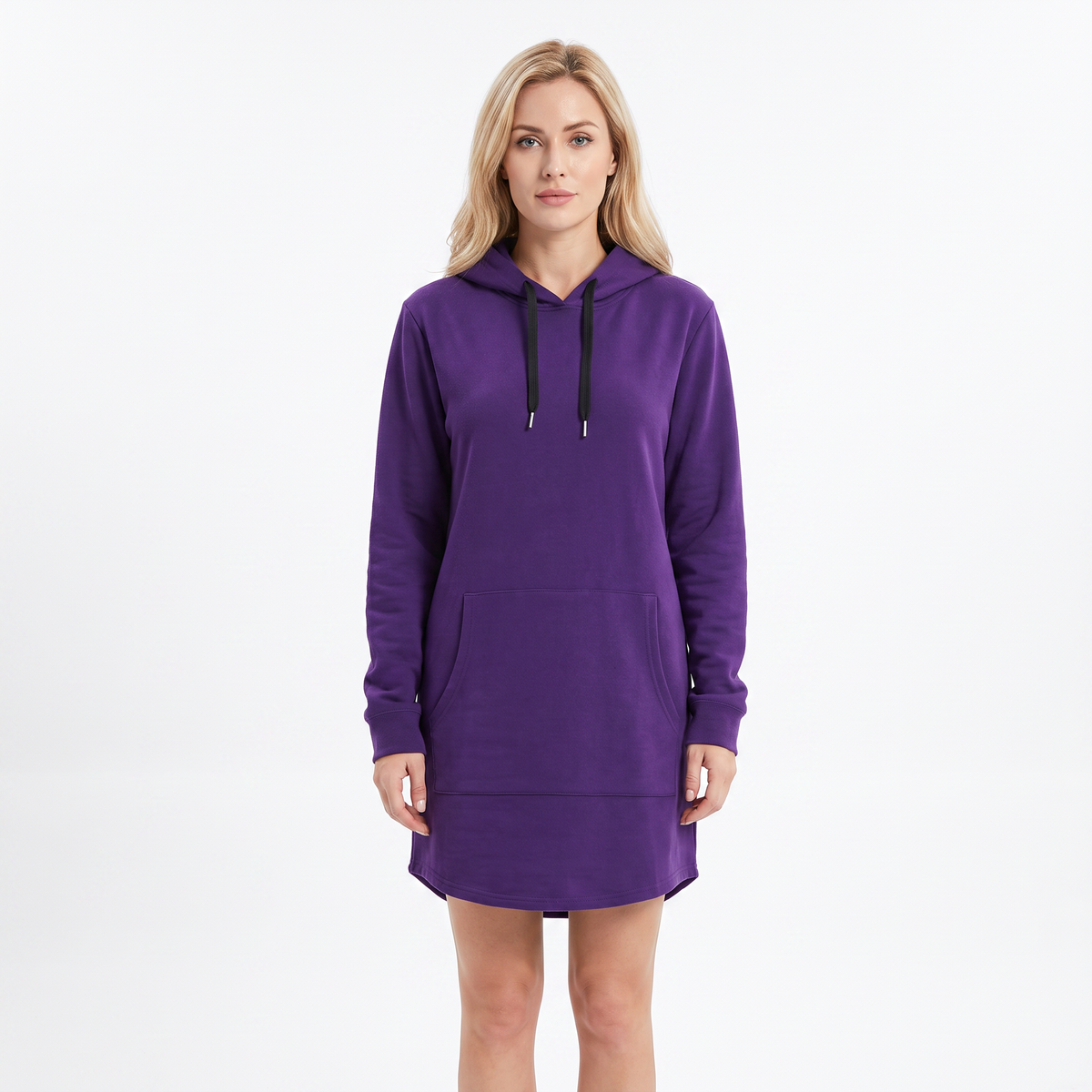 Women's Hoodie Dress Long Sleeve Fleece Pullover With Pocket